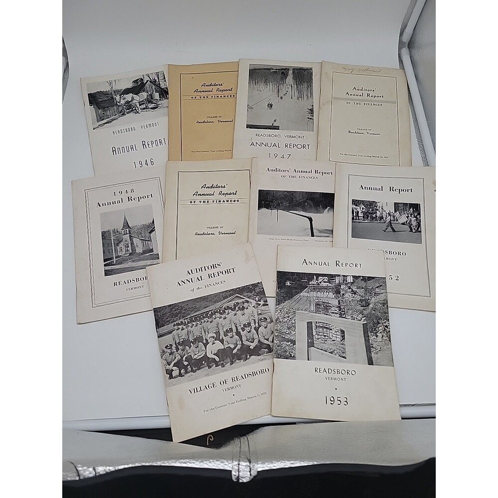 Vtg Readsboro Vt Vermont Annual Report Audit Finance 1946 1947 1948 1949 1952 53